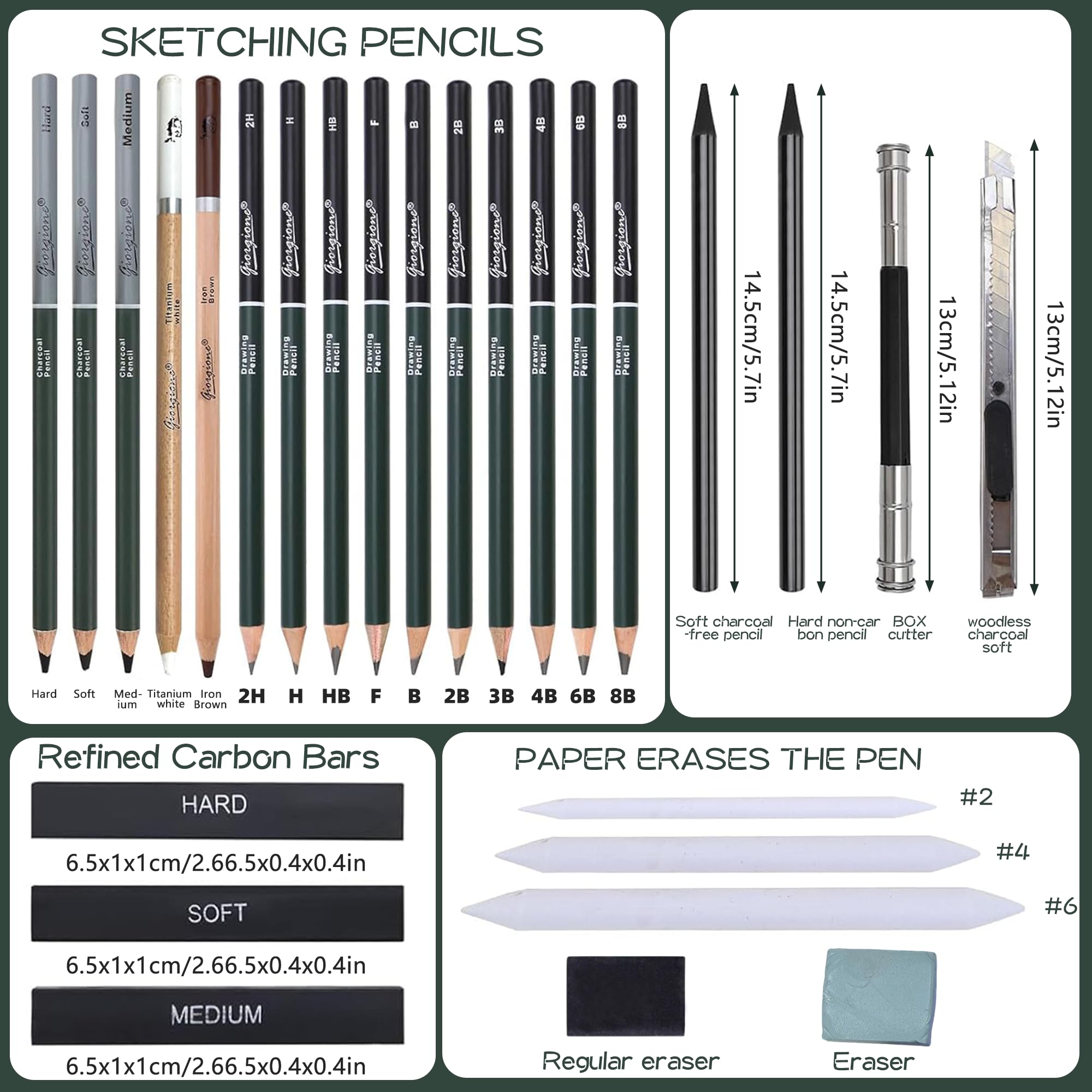 27 Pcs Kit Dessin Professionnel, Crayons à Dessin Professionnels, Kit de Dessin Complet, Crayons à Croquis, avec Crayon Graphite, Pour Debutant ou Professionnel