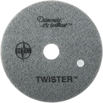 Americo Manufacturing 435313 Twister White 800 Grit Floor Pad for Step 1 Deep Cleaning 2 Pack, 13"