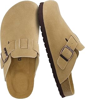 Hana - Genuine Leather Suede Classic Clog Womens Shoes - Slip On Mule Comfortable Shoes for Women