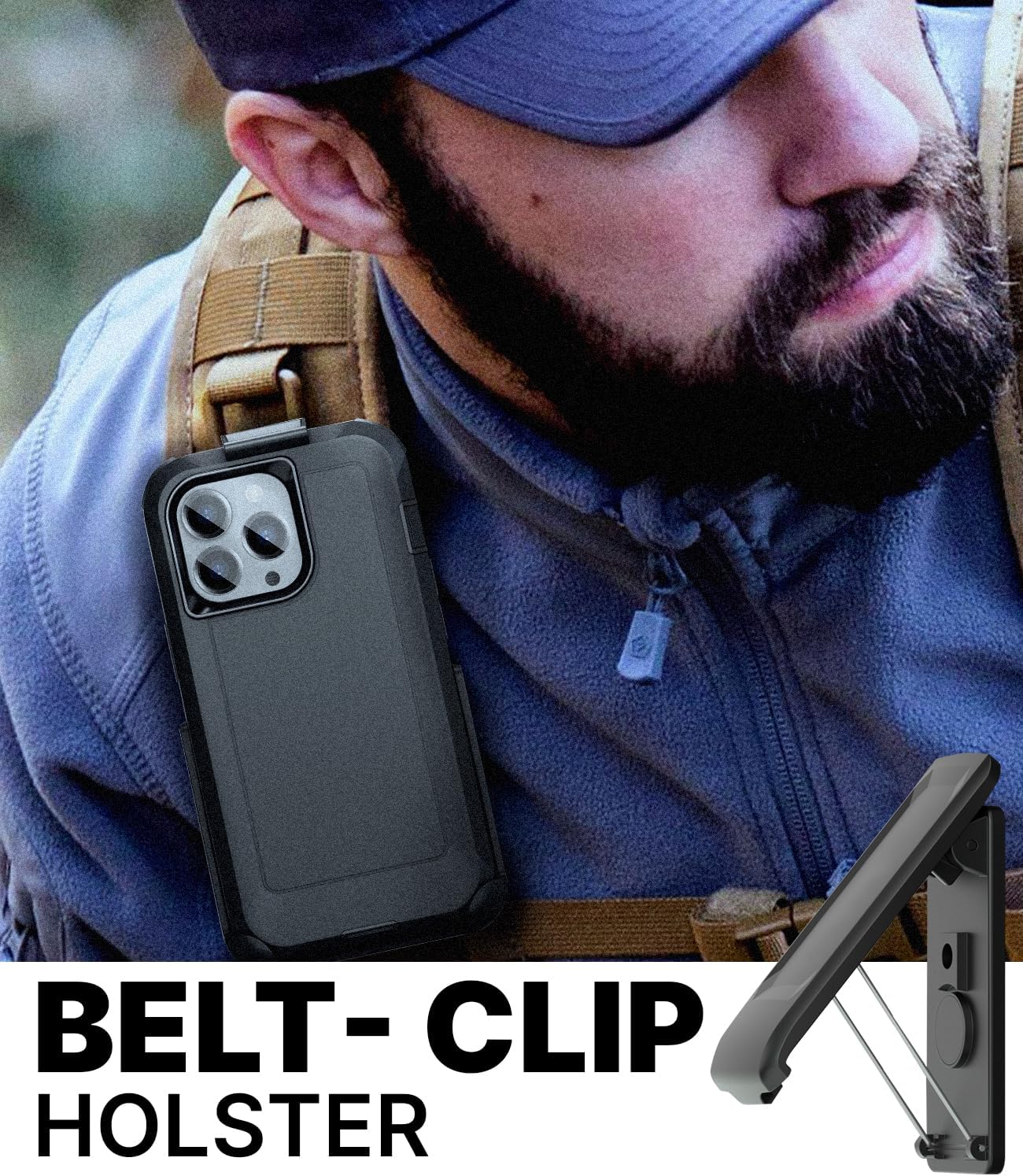 MOTIVE Designed for iPhone 13 Pro Case with Belt Clip, Quad Layer Rugged Holster Design, Heavy Duty Protection, Military Grade Cover for iPhone 13 Pro Phone Case 6.1" | Black - Image 2