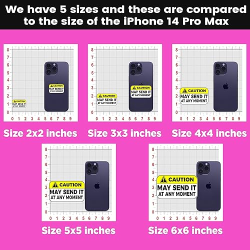 Miniatura 5 de (3 unidades) Caution May Send It at Any Moment - Calcomanías divertidas para casco, excavadora, divertidas, troqueladas, impermeables, calcomanías