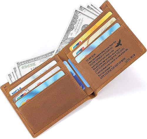 Miniatura 3 de Billetera de cuero grabada personalizada para marido, novio, papá, hijo, cumpleaños, Navidad, día del padre, San Valentín, aniversario, graduación,
