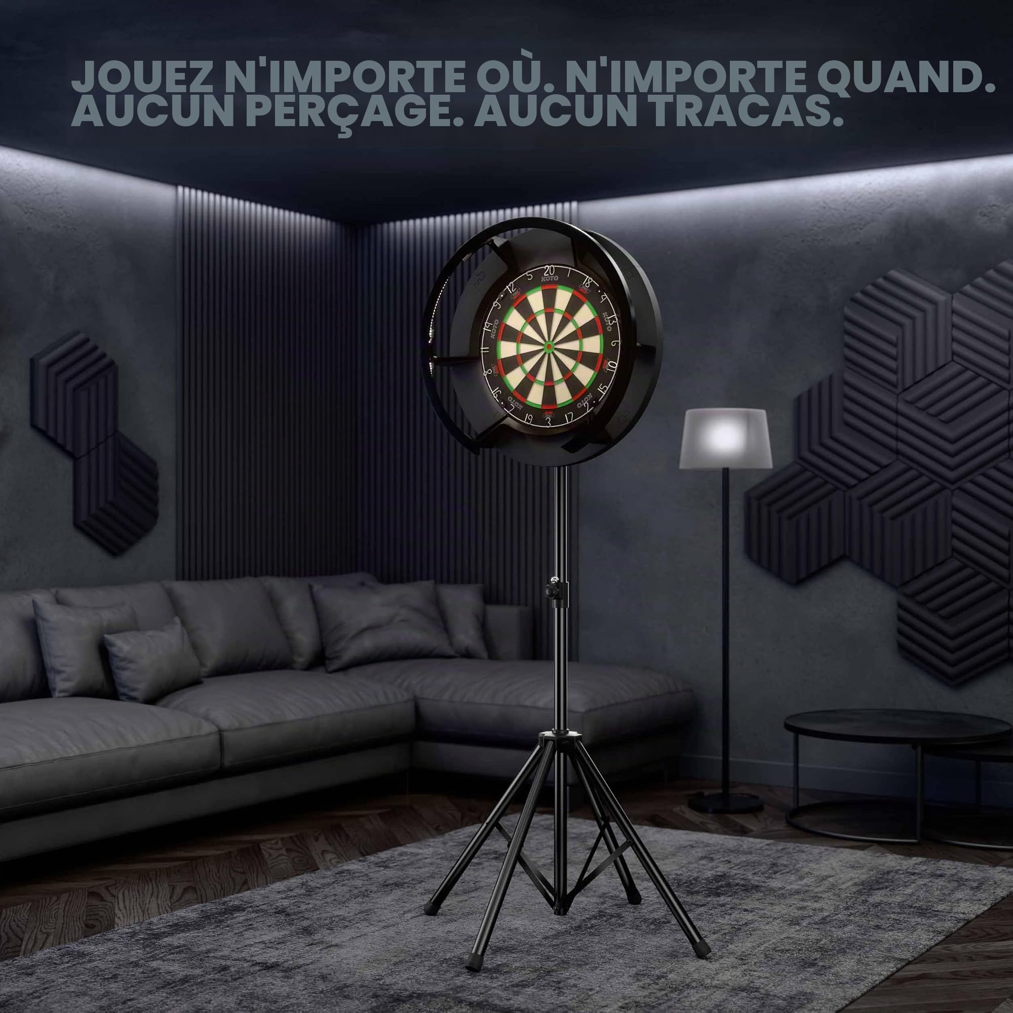 KOTO - Support Quadpod Multi pour Cibles Fléchettes Sisal & Électroniques