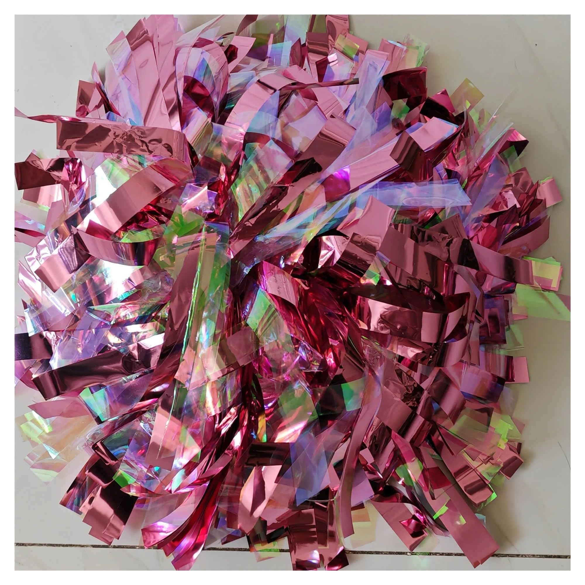 1Piece Metallic Pom Pom Pom Handle, Cheerleader Pom Pom(Color 5,6 Inch)