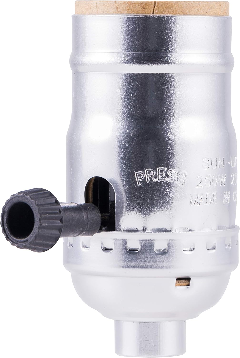Power Gear 3-Way Lamp Socket, Medium Base, Turn for Low-Medium-High Light Settings, Repair/Replace Floor and Table Lamps, DIY Project, UL Listed, Silver, 12829