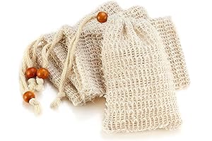 Natural Sisal Mesh Soap Pouch (4-Pack)