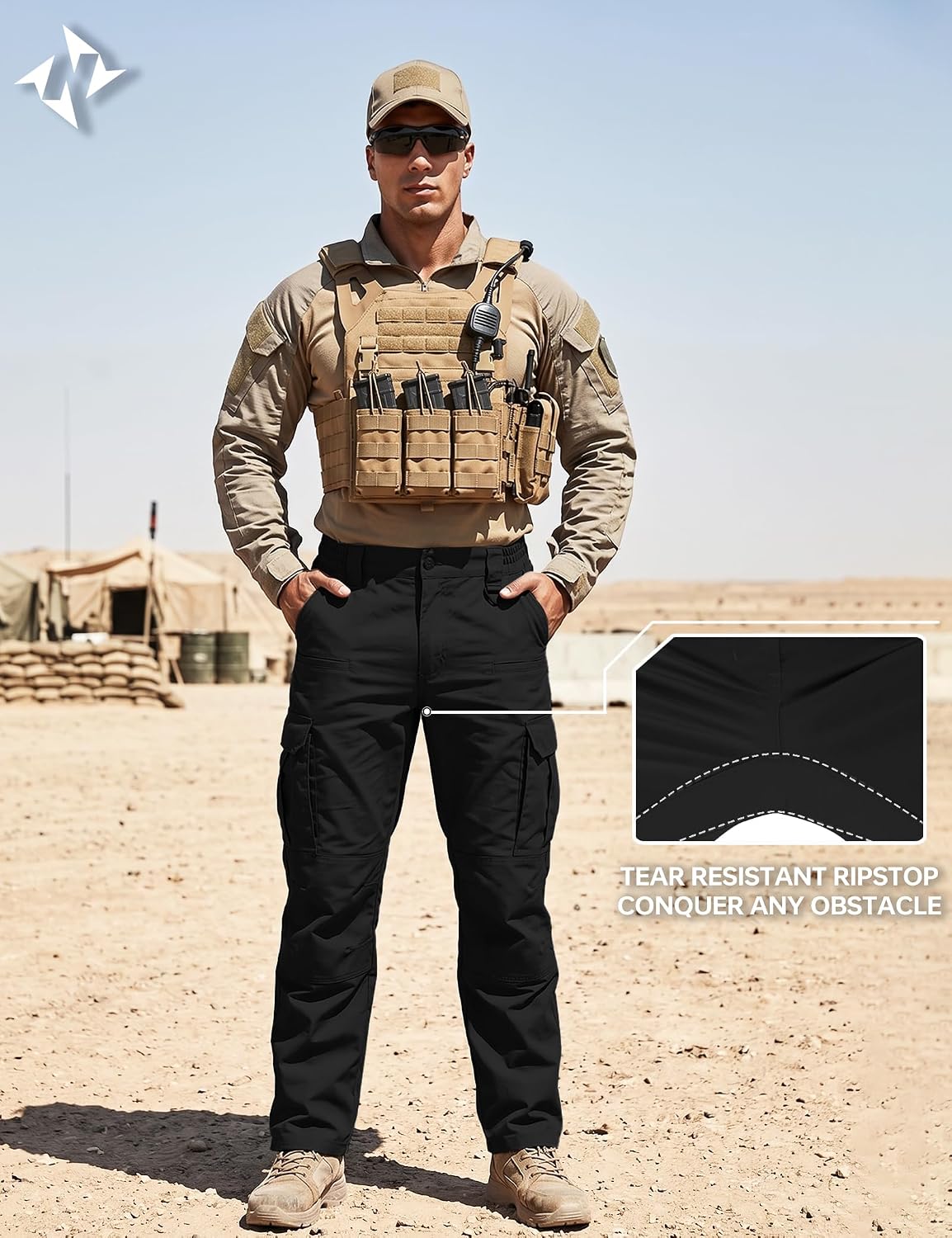 NATUVENIX Mens Work Pants Ripstop Tactical Pants for Men Lightweight Hiking Pants Men Water Resistant Cargo Pants Military