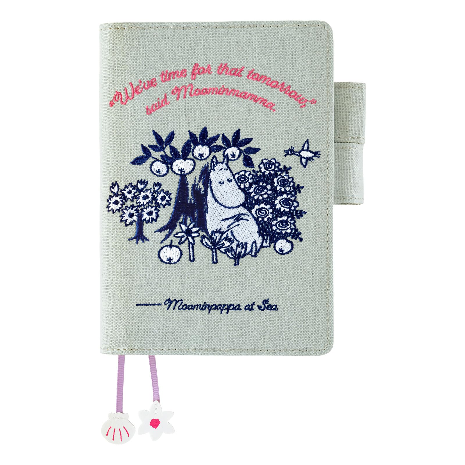 Hobonichi Techo A6 Planner Cover – Moomin: My Yard (Pale Mint) (Original Size,Cover Only)