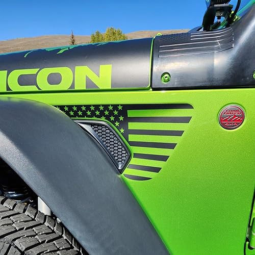 Vista 5 de Calcomanías de vinilo precortadas con bandera estadounidense para Jeep Wrangler JL JLU 2018-2022 2023 2024 2025 y Gladiator JT 2020 2021 2022 2023