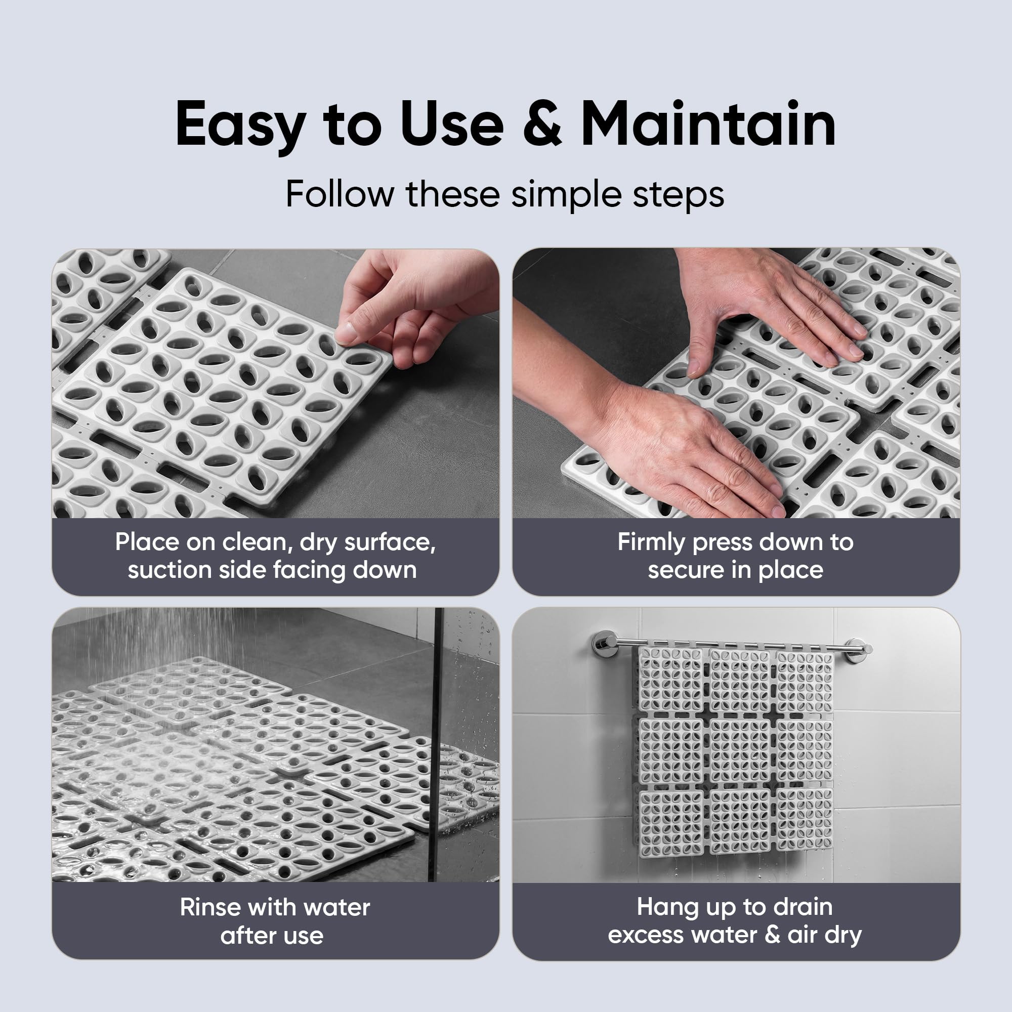 Frido Anti-Slip Bath Mat - Safe & Quick Drying -8
