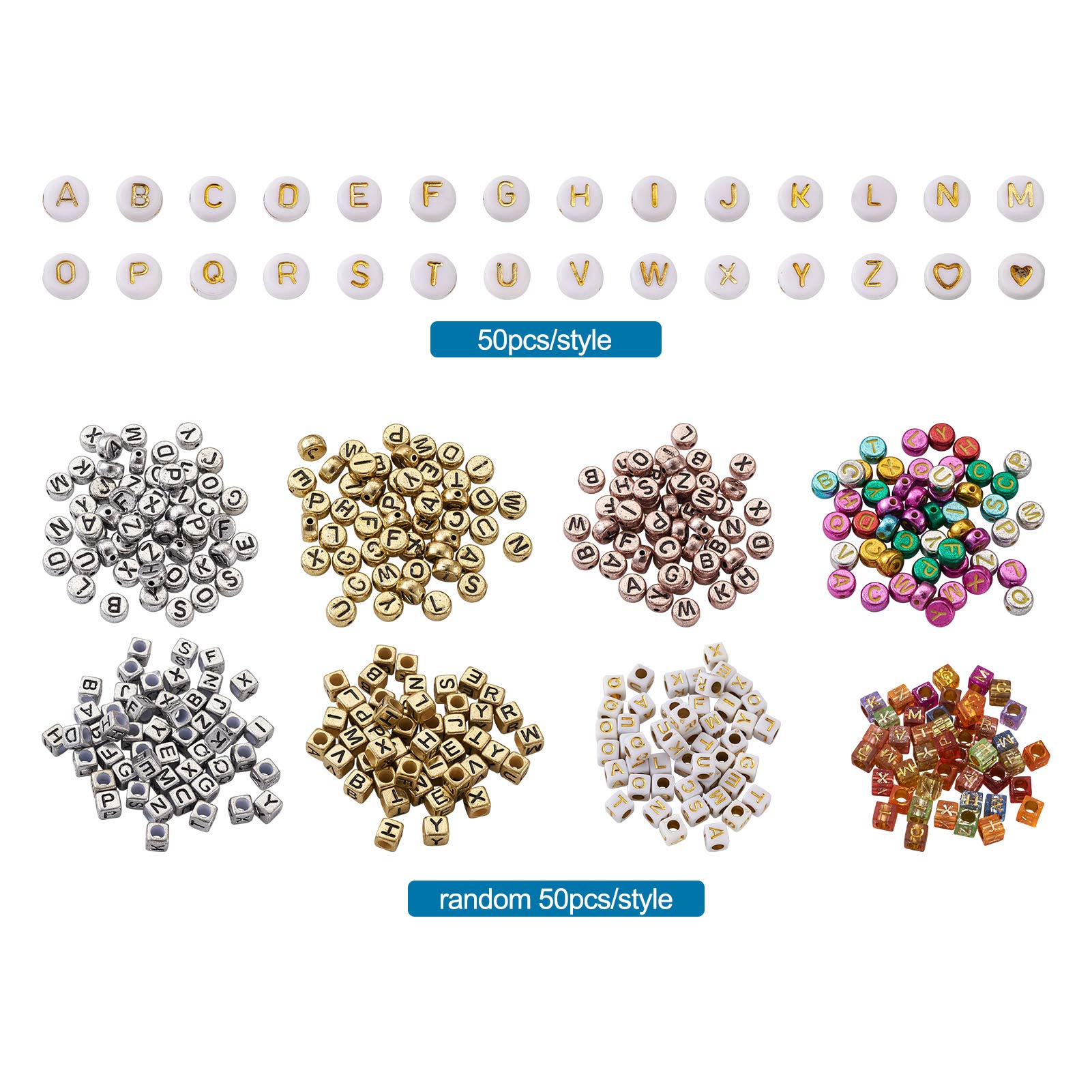 100 perline in acrilico, 7x4 mm, bianche, piatte e rotonde, con
