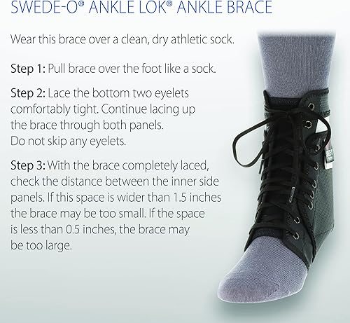 Miniatura 8 de Swede-O Ankle Lok tobillera, ANKLELOKBLKXLBULK, XL, Negro, 1, 1