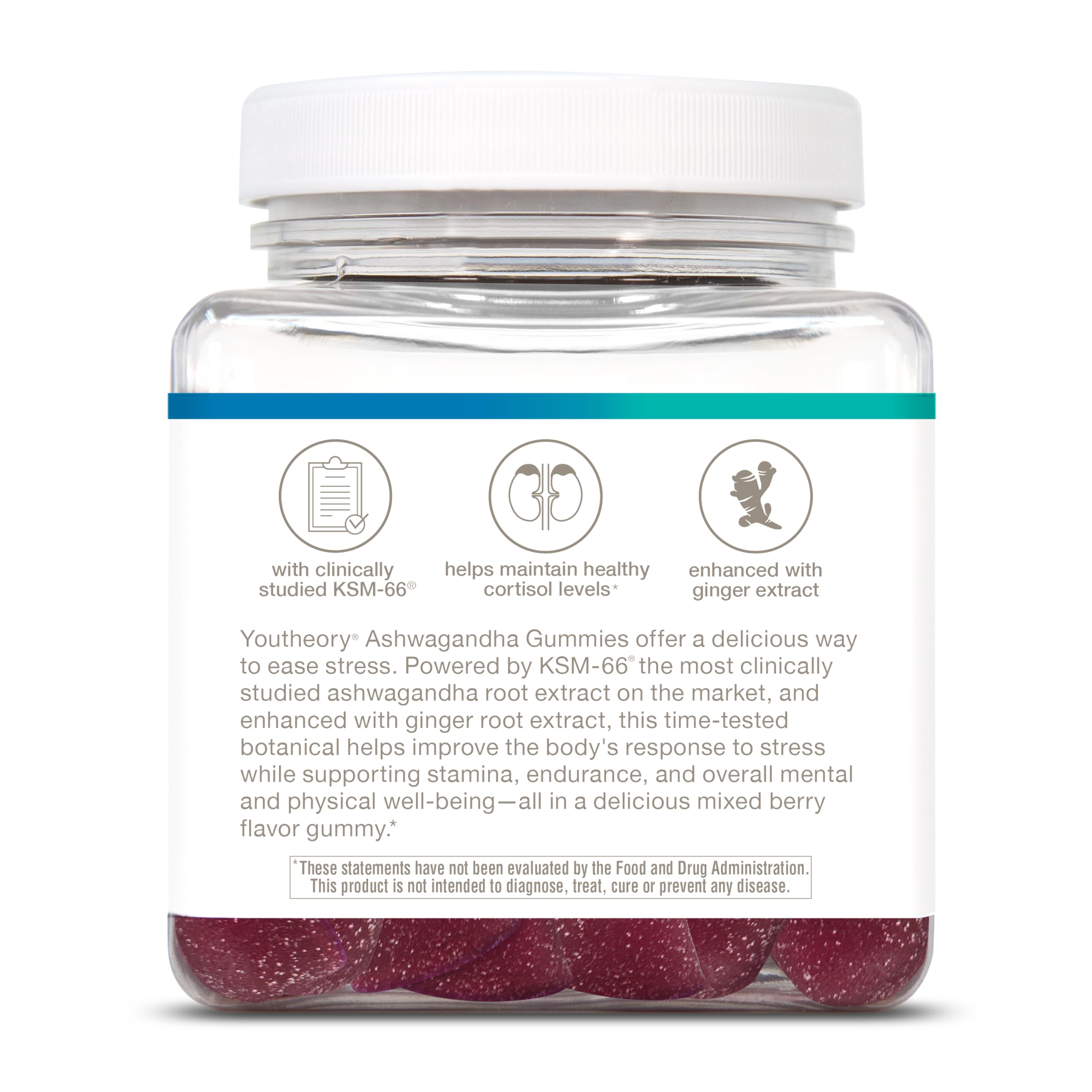 Youtheory Ashwagandha Gummy Made with Cane Sugar, Mixed Berry, 60 Gummies — Amazon image 8