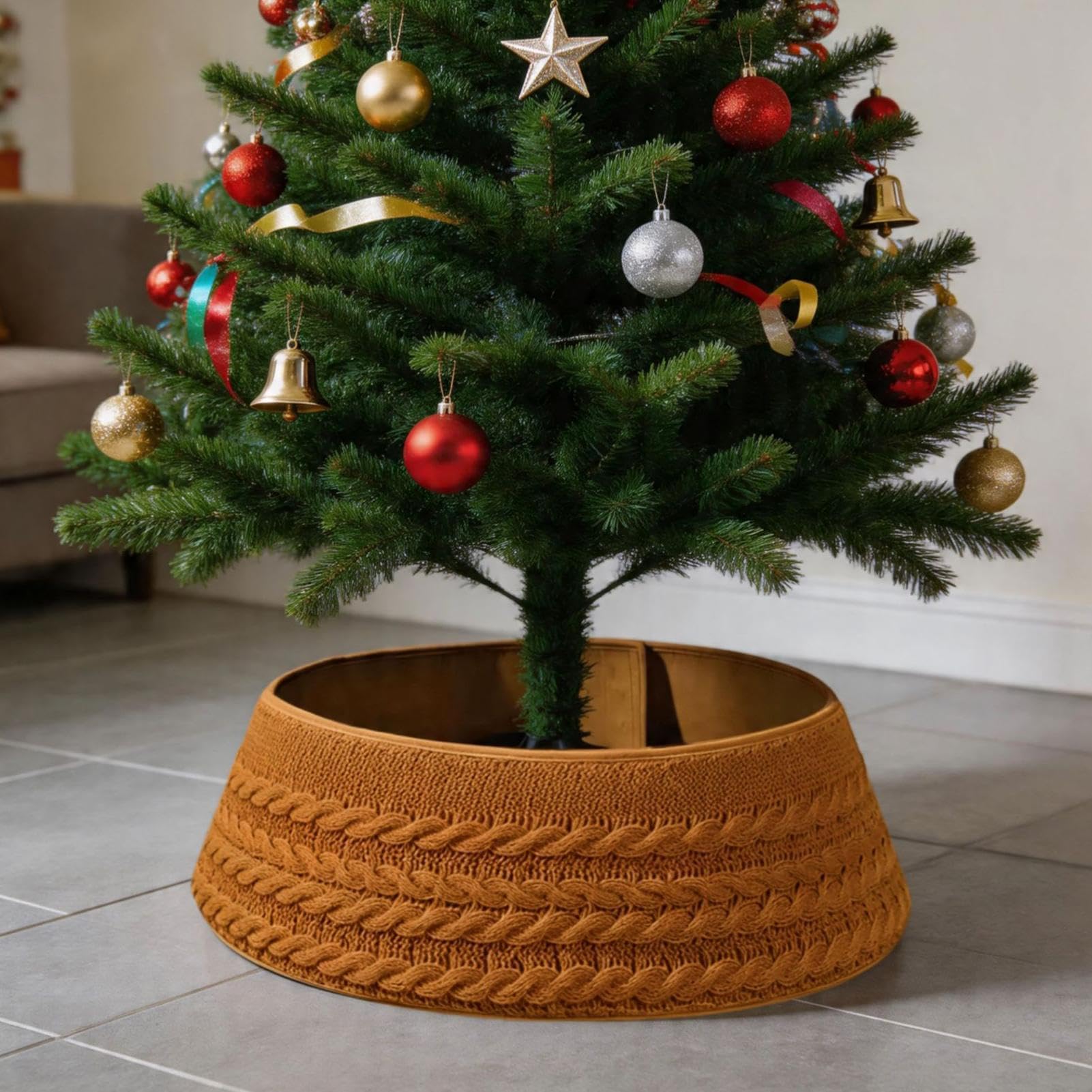 Gonna 'albero di Natale Barriera Decorativa Rotonda Maglia per Festival