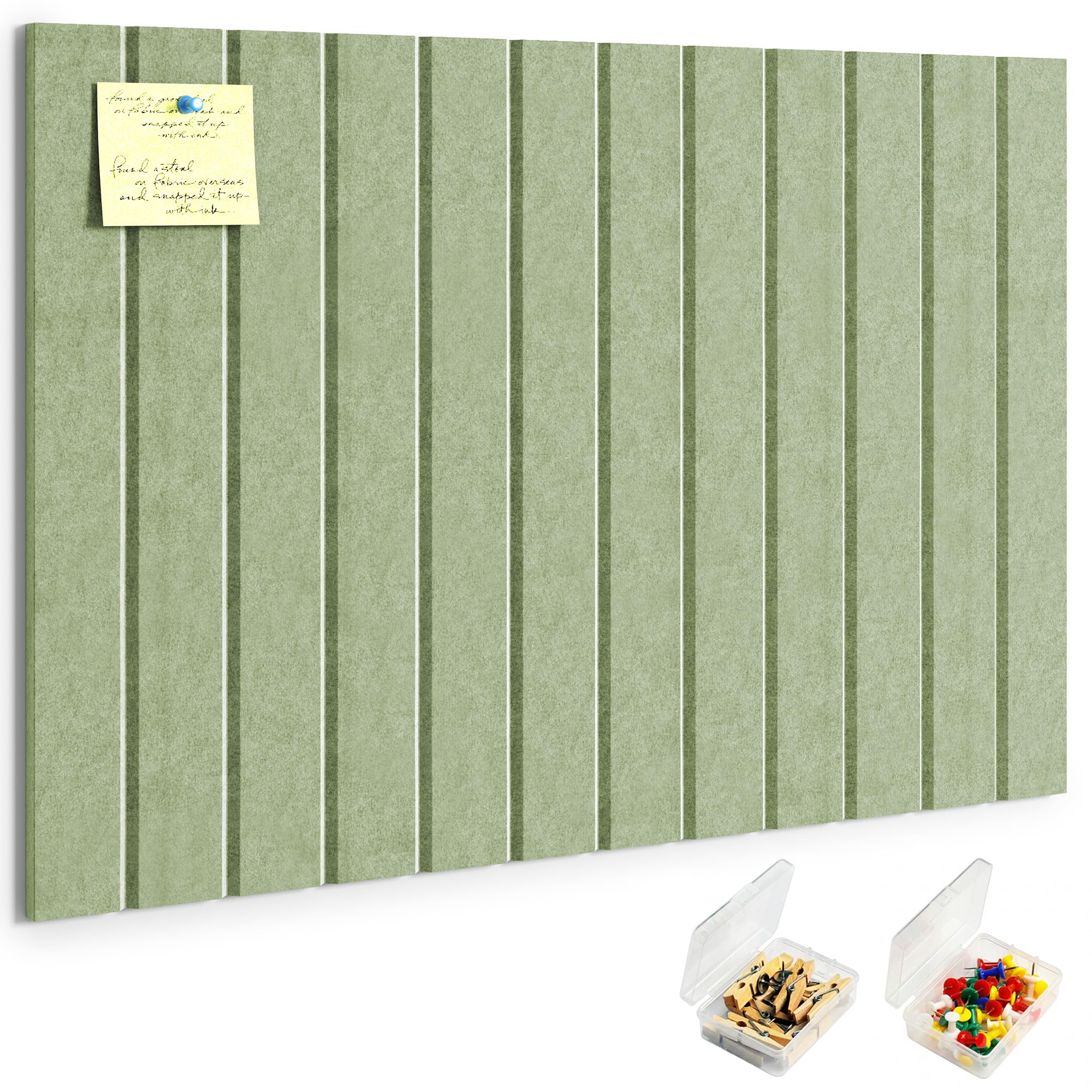 HyFanStr Felt Slatted Bulletin Board, 9mm Extra Thick Pin Board for Walls, 40 x 60 cm Cork Board Alternative with Nano Adhesive Hardware for Home Office Kitchen School Decor — image 1
