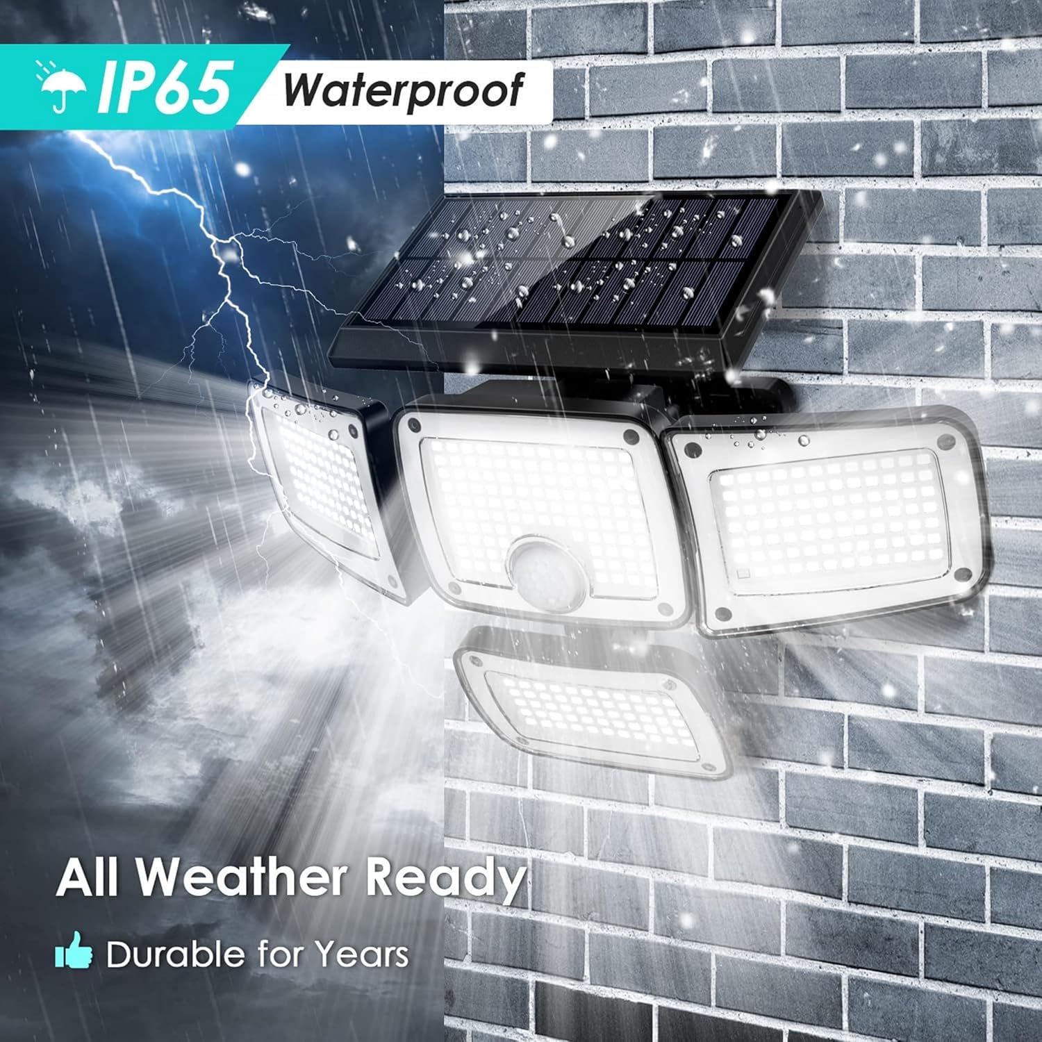 Lampe Solaire Avec Détecteur De Mouvement, Lampe Exterieur Solaire Detecteur De Mouvement, Lumiere Solaire Exterieur Detecteur De Mouvement, Eclairage Solaire Exterieur Avec Detecteur (Pack 3)