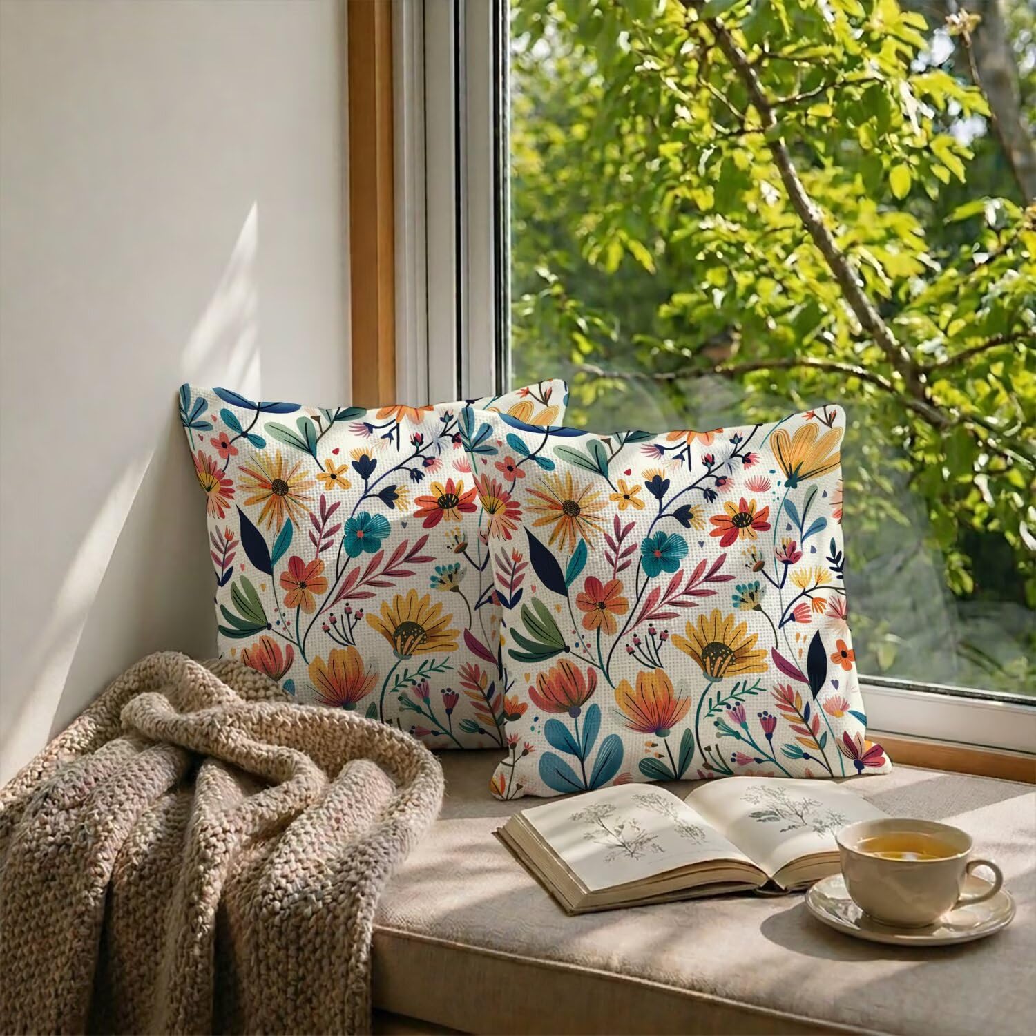 Housses de coussin 90x90 cm imperméables contre l'humidité du canapé de terrasse