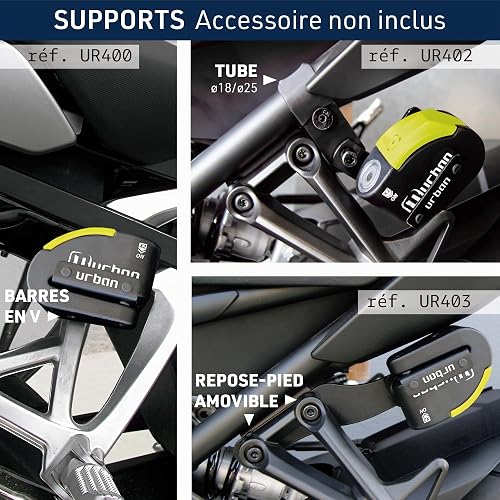 URBAN UR10 Antivol Moto Homologué SRA, Bloque Disque avec Alarme Intelligente | 120dB, LED, Warning, Sensibilité A+, X2 ON | Serrure Haute Sécurité, Bloc Double Verrouillage ø10mm, Acier Endurci - 6