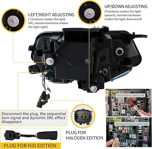 Miniatura 5 de VLAND - Faros delanteros de proyector LED compatibles con Chevrolet Chevy Camaro LT, SS, RS, ZL, LS 2016 2017 2018 y Camaro ZL1, 1LE, 1LE, con DRL