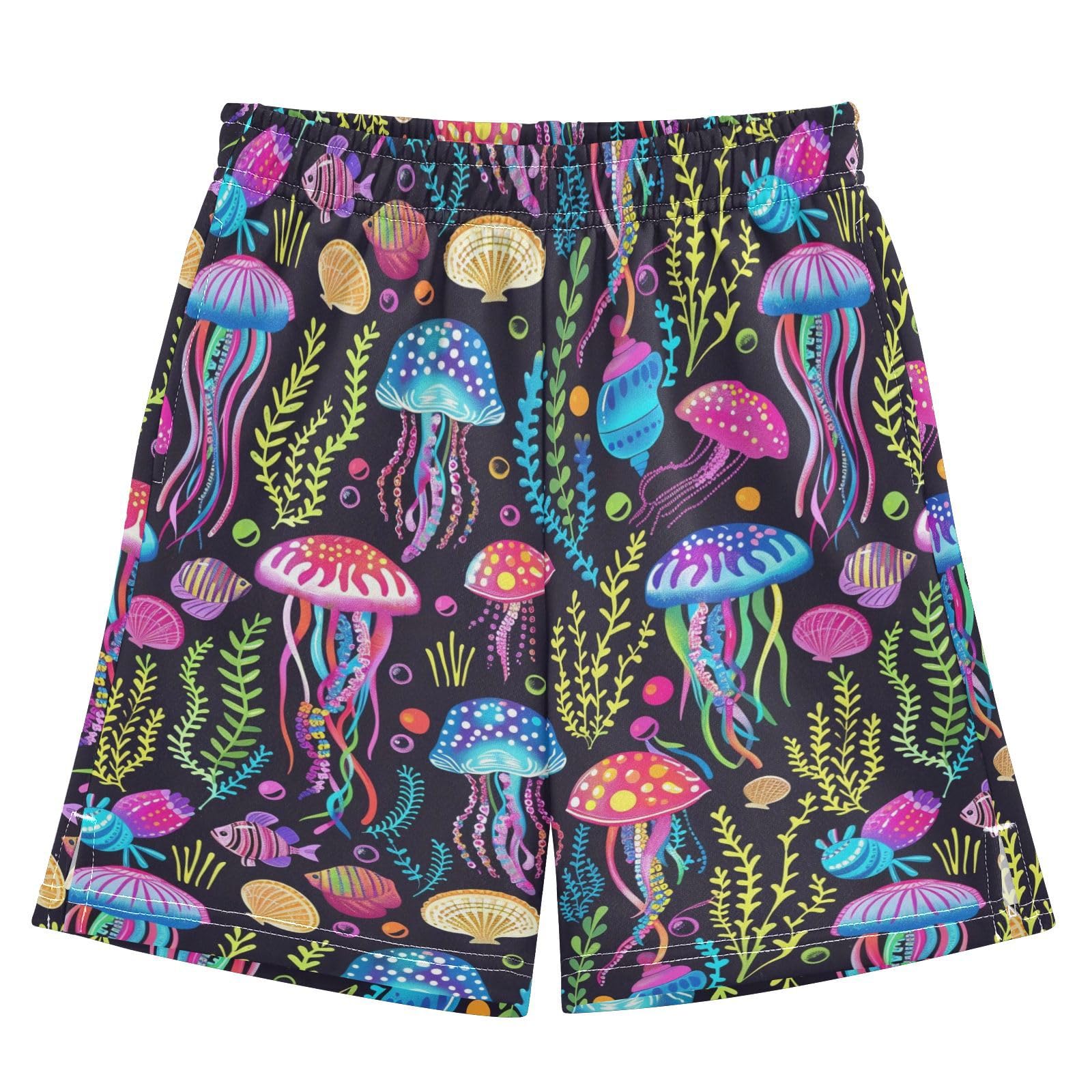 boy Shorts Magic Ocean Jellyfish Youth Athletic Shorts for Boys and Girls 10-11 Y Multicolor