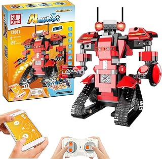 STEM Robot Toys for Kids, Building Block Kit for Boy and Girl, Fun Educational Remote Control Toy with App Control for Learning for 8 9 10 11 12 13 14 Year Old Boys and Girls (Red)
