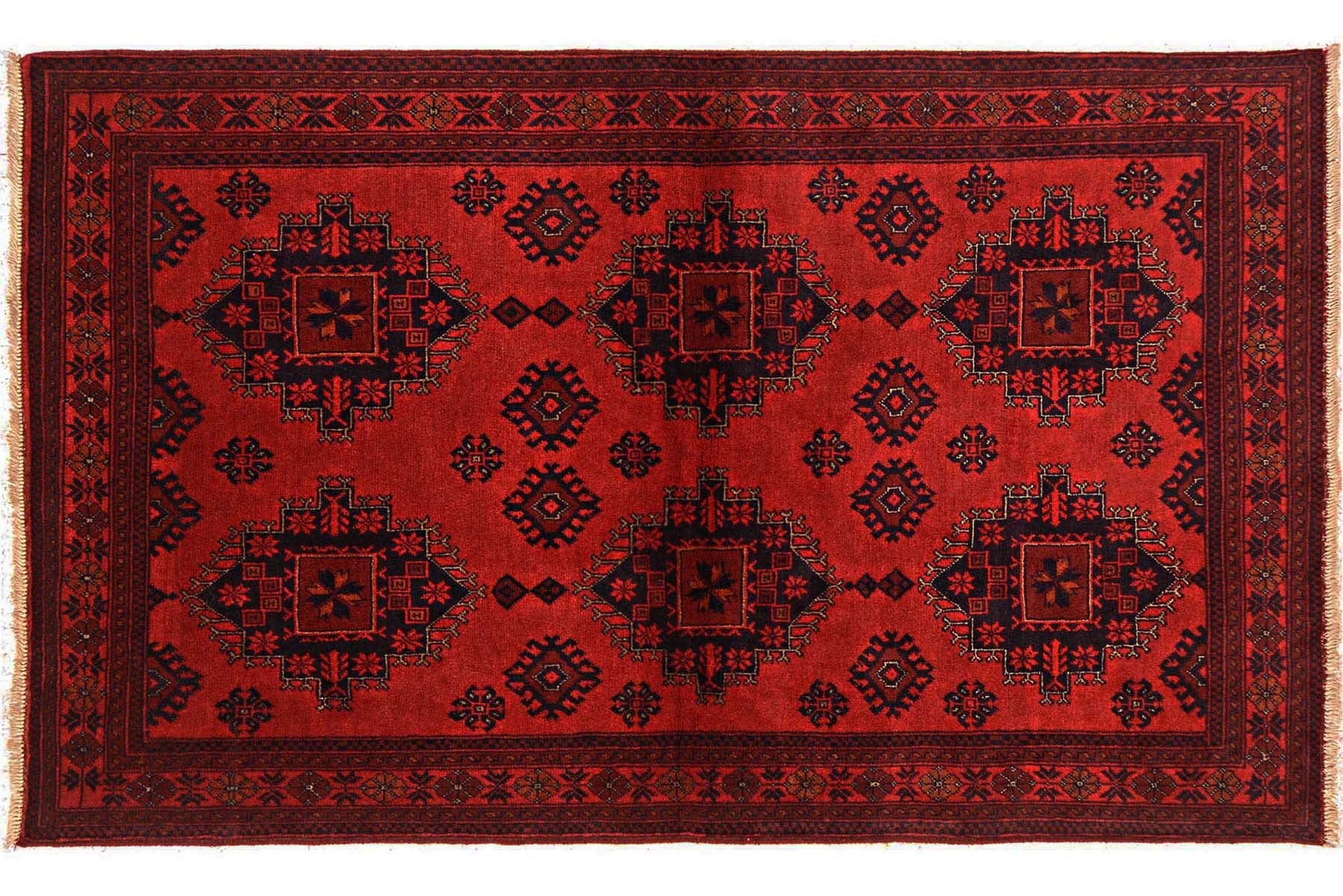 Tapis afghan Khal Mohammadi en laine marron, l'excellence du fait main oriental