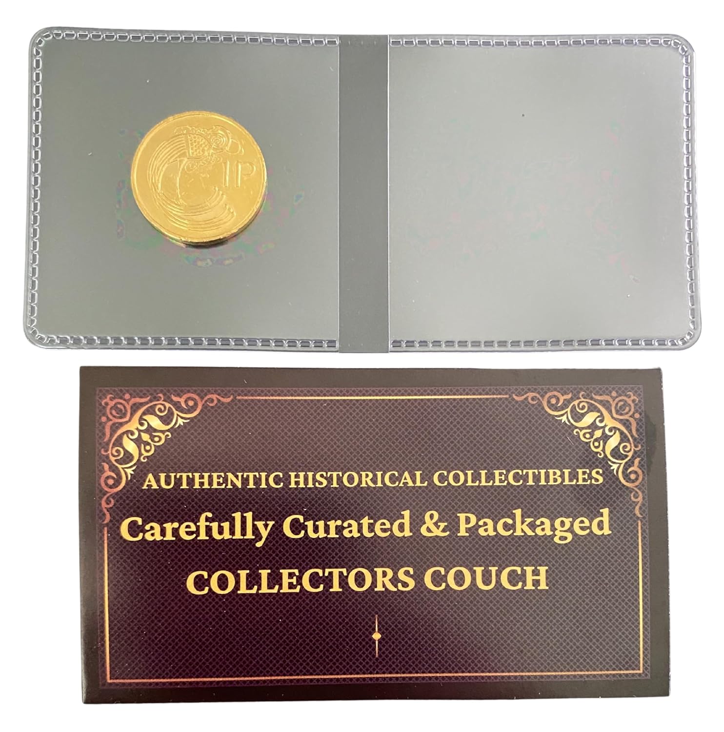 Authentic Irish Penny 24K Gold Plated Coin – Celtic Harp & Bird Design – Ireland Collectible Lucky Coin – Gift-Ready Historical Display - Image 2