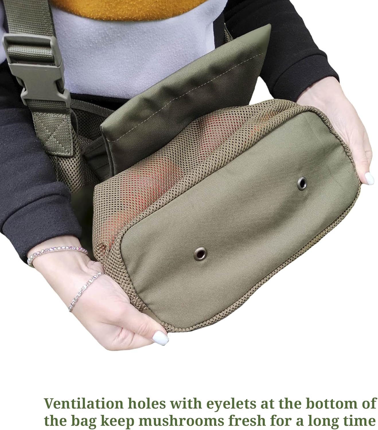 Acropolis Mushroom Hunting Bag - Shopping Mesh Bag - Forage Purse for Morels Picking for Adults and Kids - Haversack Bushcraft Bags - Image 2