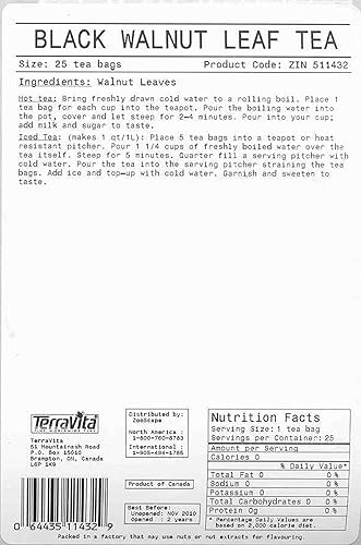 Miniatura 2 de Té de hoja de nogal negro (25 bolsitas de té, ZIN 511432)