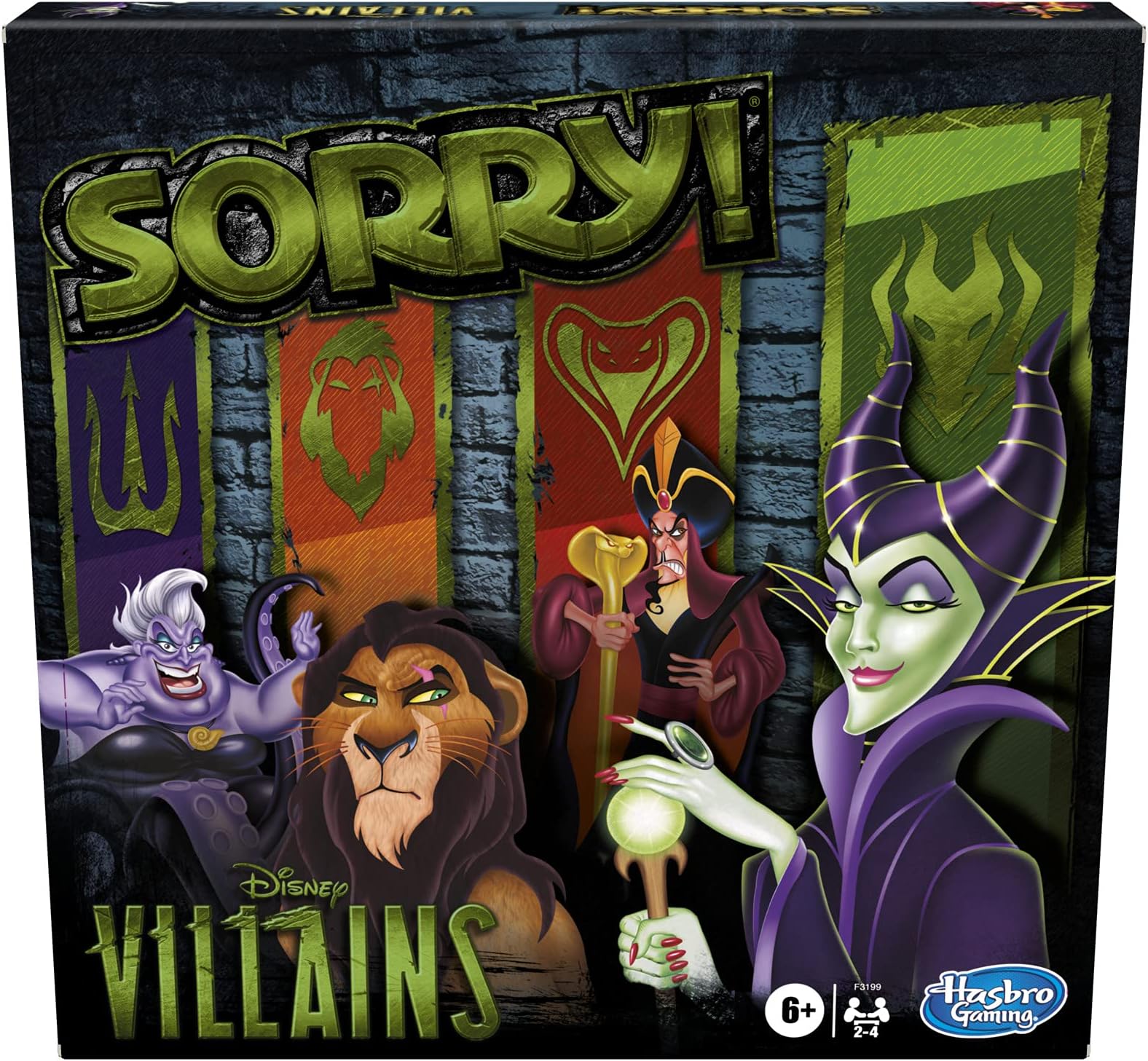 Sorry! Board Game: Disney Villains Edition Kids Game, Family Games for Ages 6 and Up (Amazon Exclusive)
