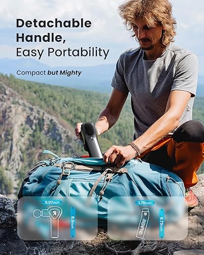 Miniatura 2 de RENPHO Pistola de masaje con mango de extensión mejorado de percusión, mini masajeador muscular portátil de tejido profundo de mano con pantalla LED