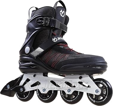 Inline Skates Advantage Pro Womens and Mens Adult Fitness Inline Skate, Professional Aluminum Inline Rollerskates Outdoor Black and Red, Size 7-11