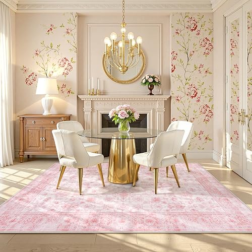 Miniatura 62 de LIVEBOX Alfombra lavable de 2 x 3 pulgadas, tapete pequeño para puerta de interior, tapete bohemio de pelo bajo para cocina, tapete envejecido