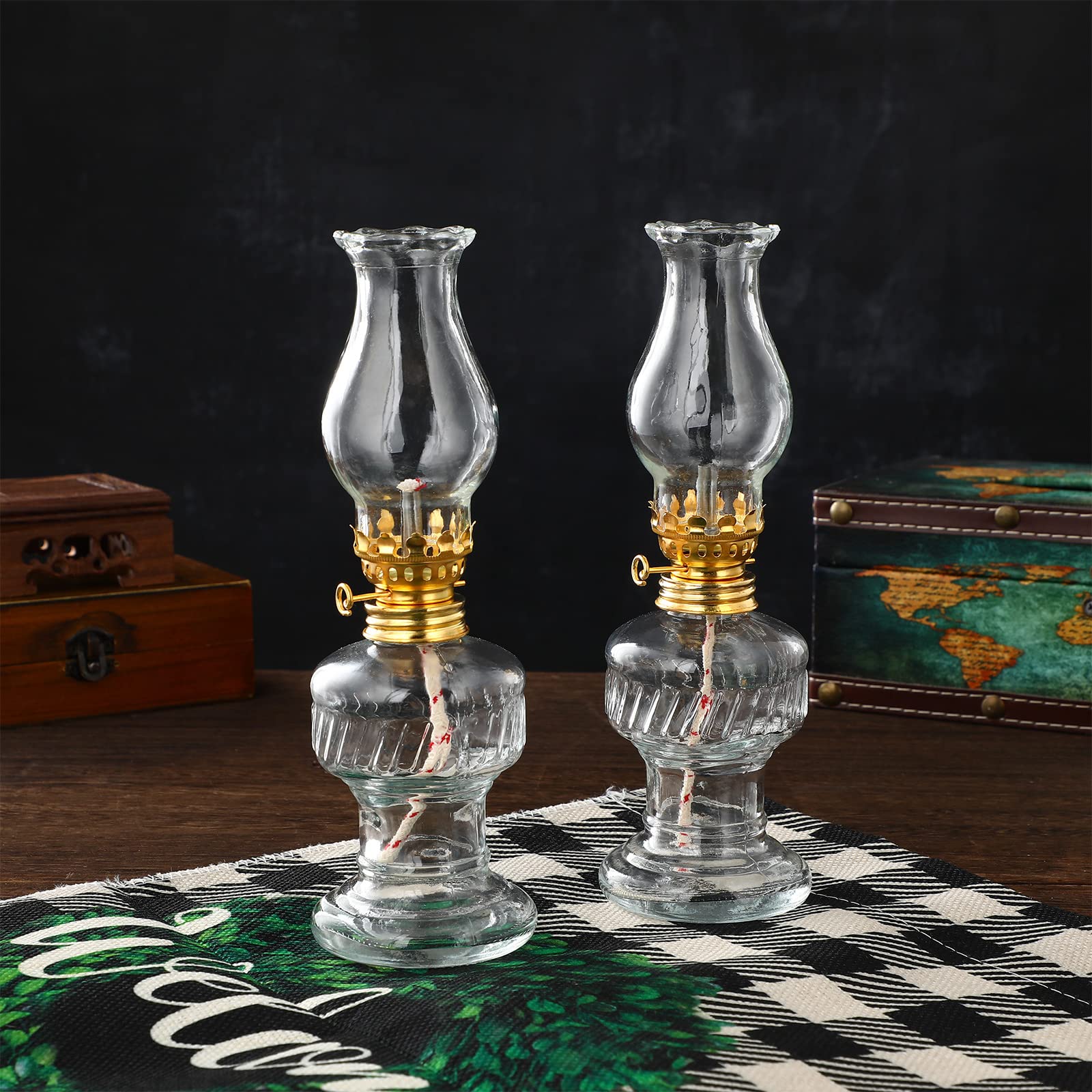 Garneck 2 Sets of Retro Kerosene Lamp Retro Oil Lamp Burner Kerosene Oil Home Party Decorative Outdoor Camping s for Indoors - Image 2