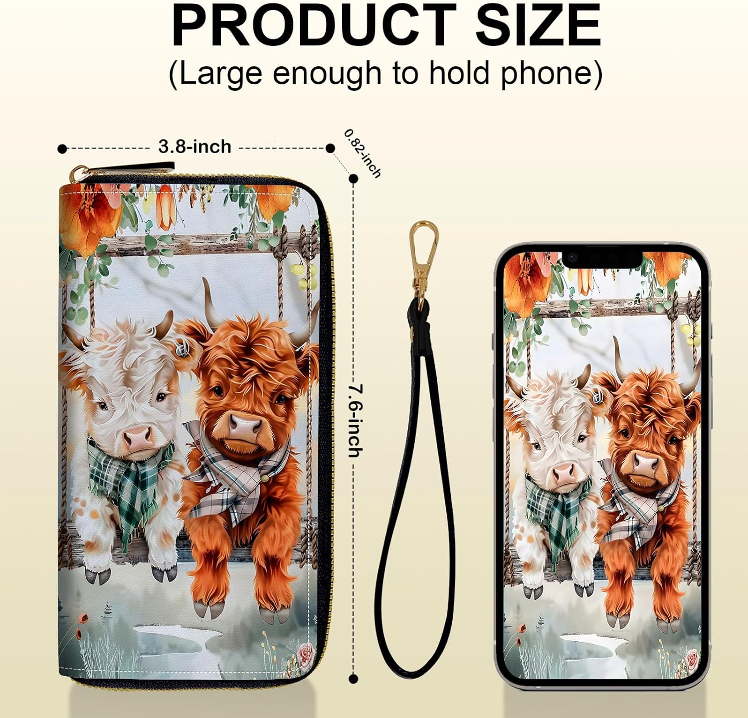 Long Wallet for Women, PU Leather Wristlet Wallet with Zipper Credit Card Holder Pocket Business Travel Wallet - Image 3