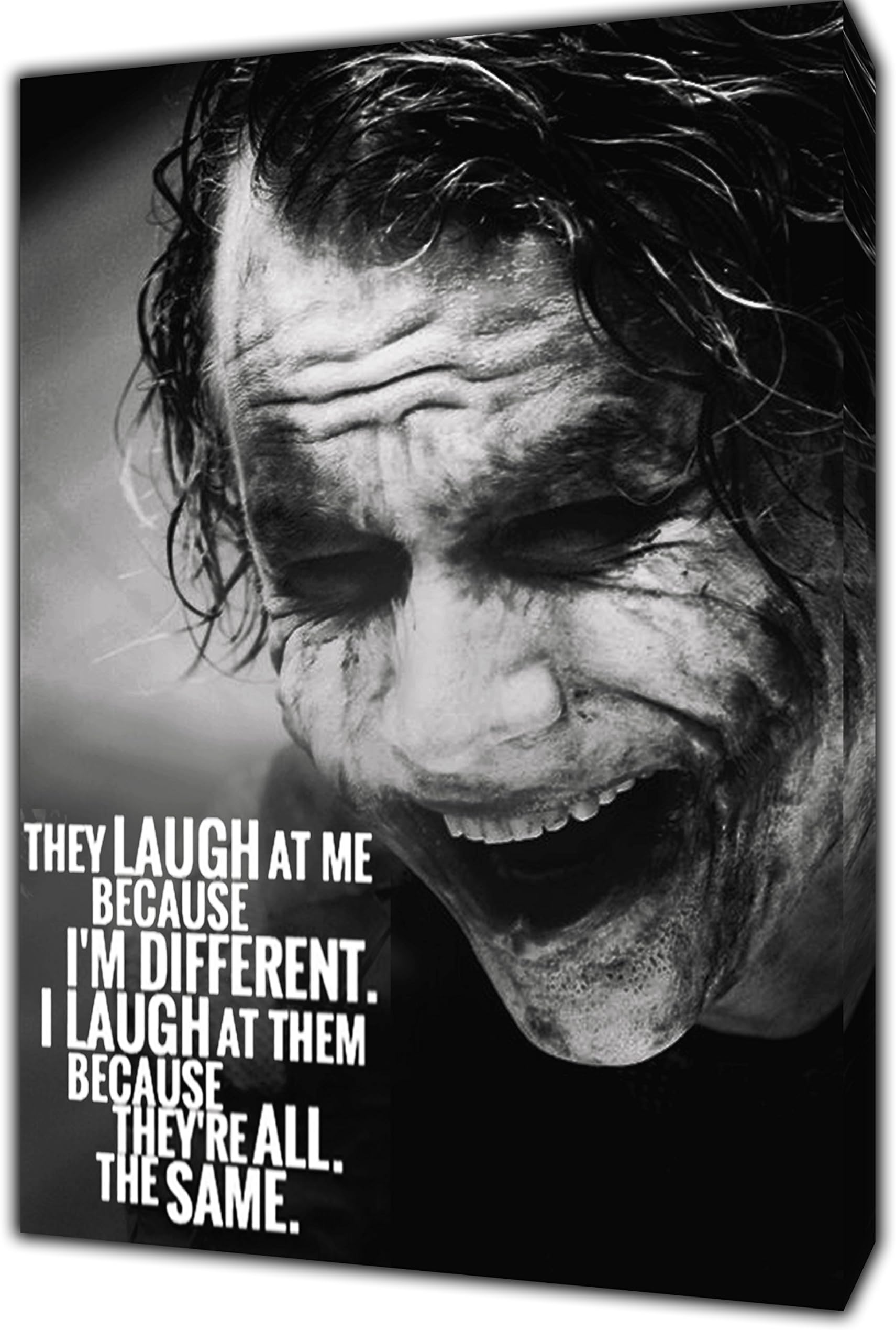 ARTSPRINTS JOKER THEY LAUGH AT ME PHOTO PRINT ON FRAMED CANVAS WALL ART 24โโ x 16 inch -18mm depth
