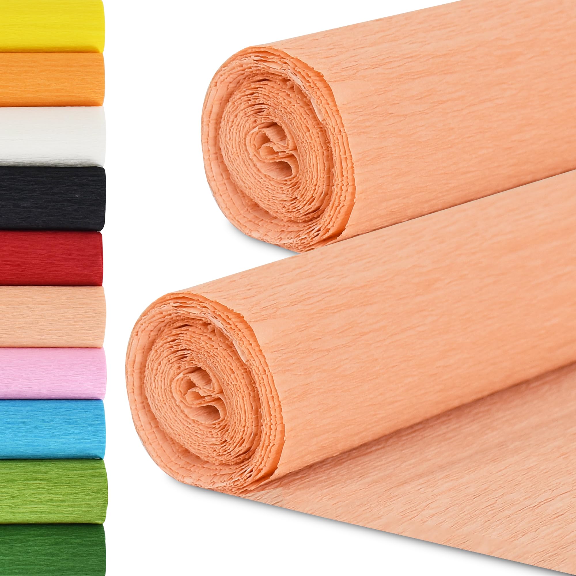 BEISHIDA Champagne Crepe Paper Roll, 2 Rolls Crepe Paper Sheet for Craft
