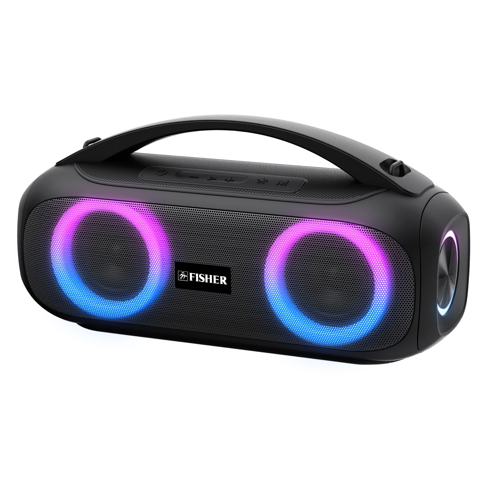 Portable Bluetooth Speaker IPX5 Water Resistent Speaker, 60W Peak Power Bluetooth Stereo Boombox HD Sound, 3H Playtime, LED Lights, TWS, BT5.3, FM Radio, AUX, Wireless Electronic Home Outdoor