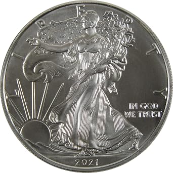 2021 Type 1 American Silver Eagle Uncirculated Mint State $1 Coin