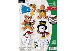 Special Winter Holiday Favorites Felt Applique 6 Piece Ornament Making Kit