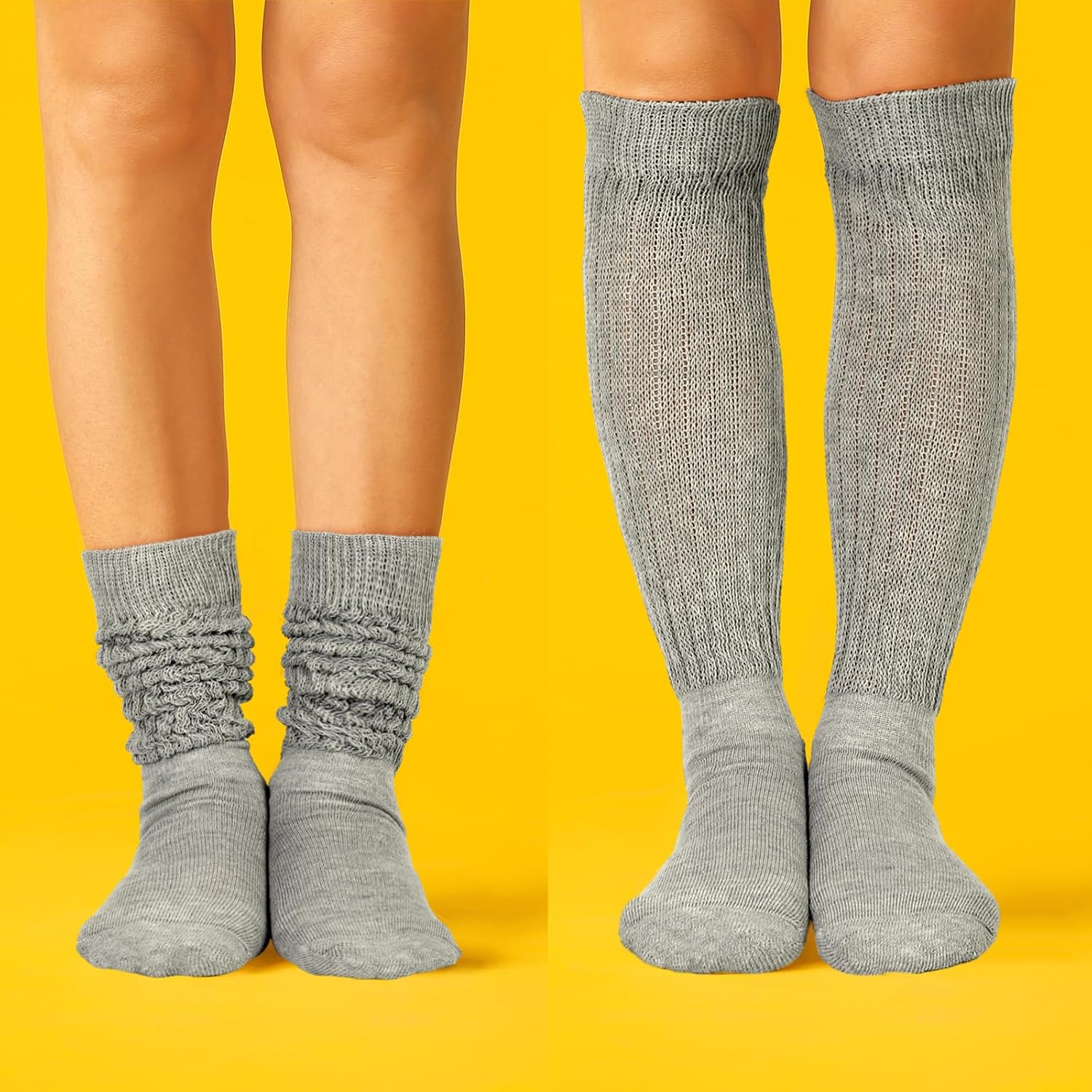 Geyoga 3 Pairs Slouch Socks for Women Scrunch Boot Cotton Knit Thigh High Slouch Socks for Women