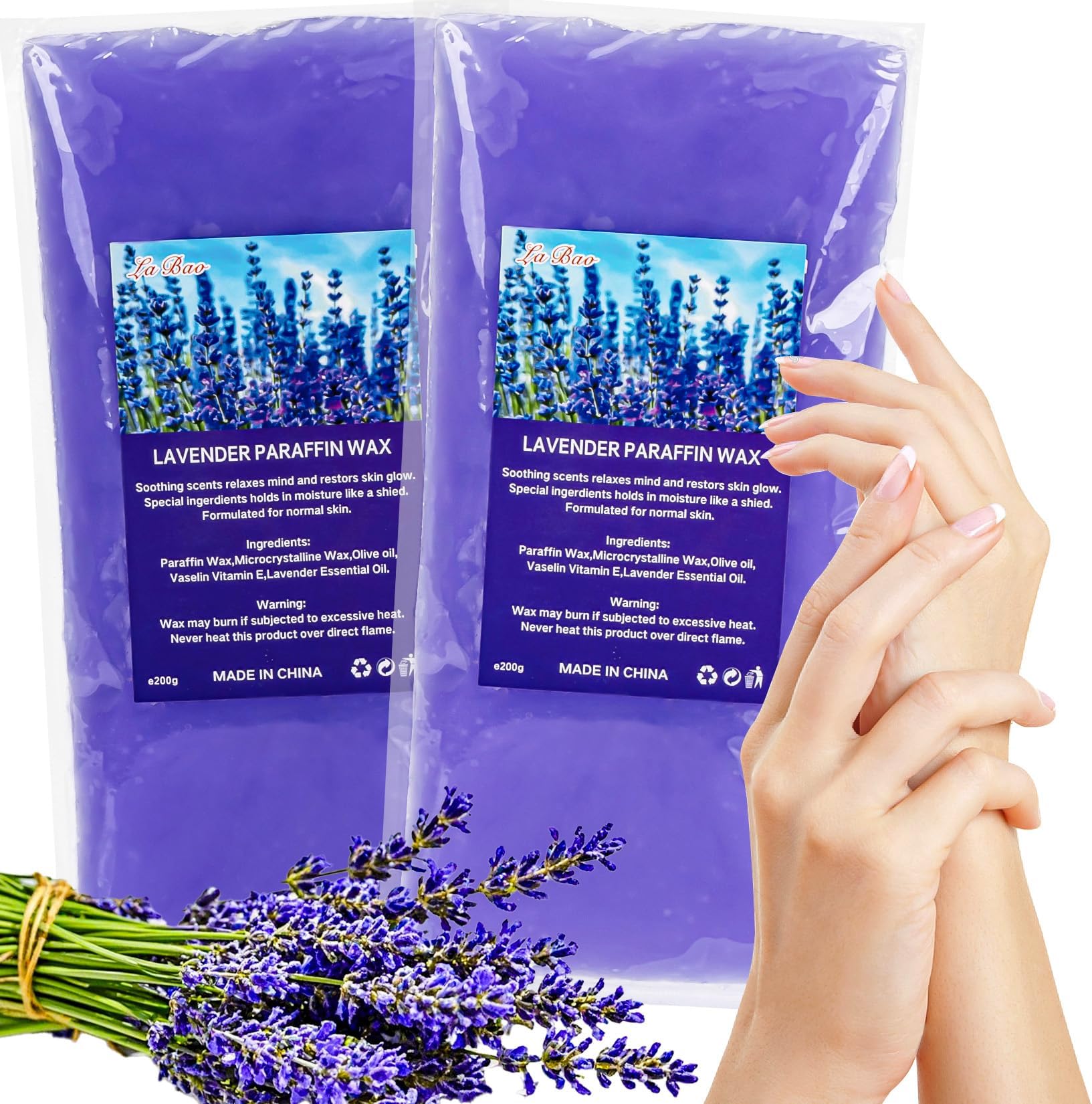 MAQIHAN Paraffin Wax for Hand and Feet - 2 Pack Lavender Scented Paraffin Wax Refills Hand Wax for Dry Skin, Hydration Nourish