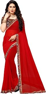 Women's Loin Loom Polyester Saree With Blouse Piece