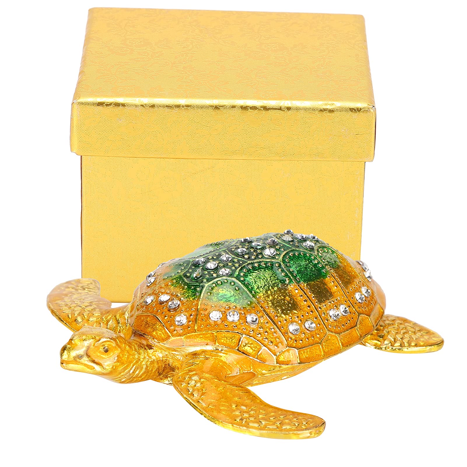 Boîte à bijoux tortue de mer en alliage de zinc et fermoir magnétique