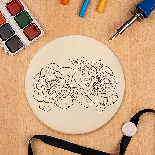 Miniatura 6 de ZEONHAK 200 círculos de madera de 3 pulgadas, piezas circulares de madera, discos redondos de madera de álamo, círculos de madera para manualidades,