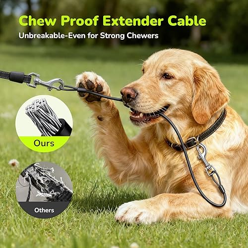 Miniatura 3 de Pecute Correa retráctil para perro con cable a prueba de mordidas, correa retráctil resistente de 18,2 pies para mascotas con dispensador y bolsas