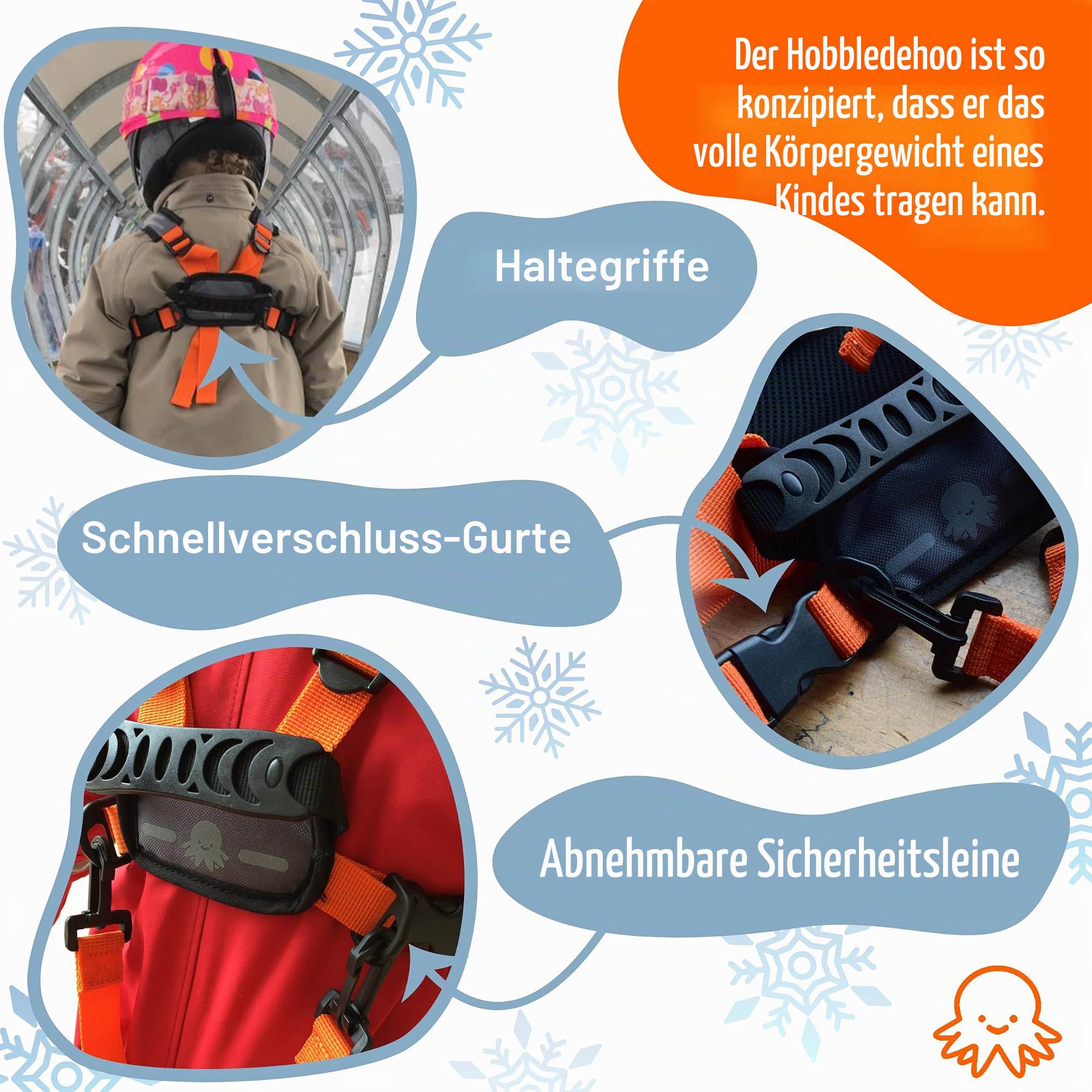 Hobbledehoo Active Kinder Ski- & Snowboardgeschirr & Leine für Kinder - Premium-Trainingsskigeschirr zum Unterrichten und Trainieren Ihres Kindes