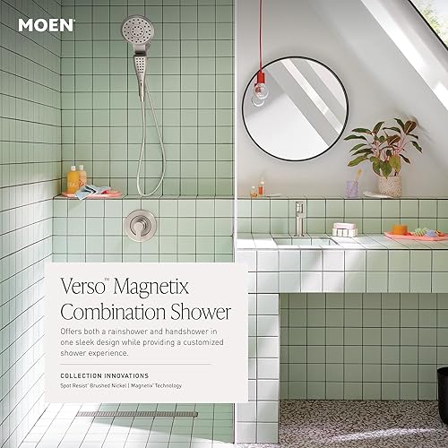 Miniatura 3 de Moen 220C2EP Verso - Combinación de ducha de lluvia y ducha de mano con esfera Infiniti y acoplamiento Magnetix cromado