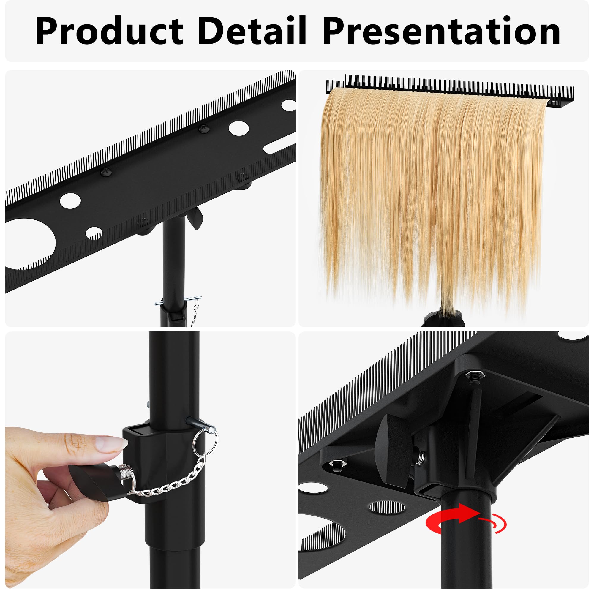 Snapklik.com : Ikare Stainless Steel Braiding Rack - Height Adjustable ...