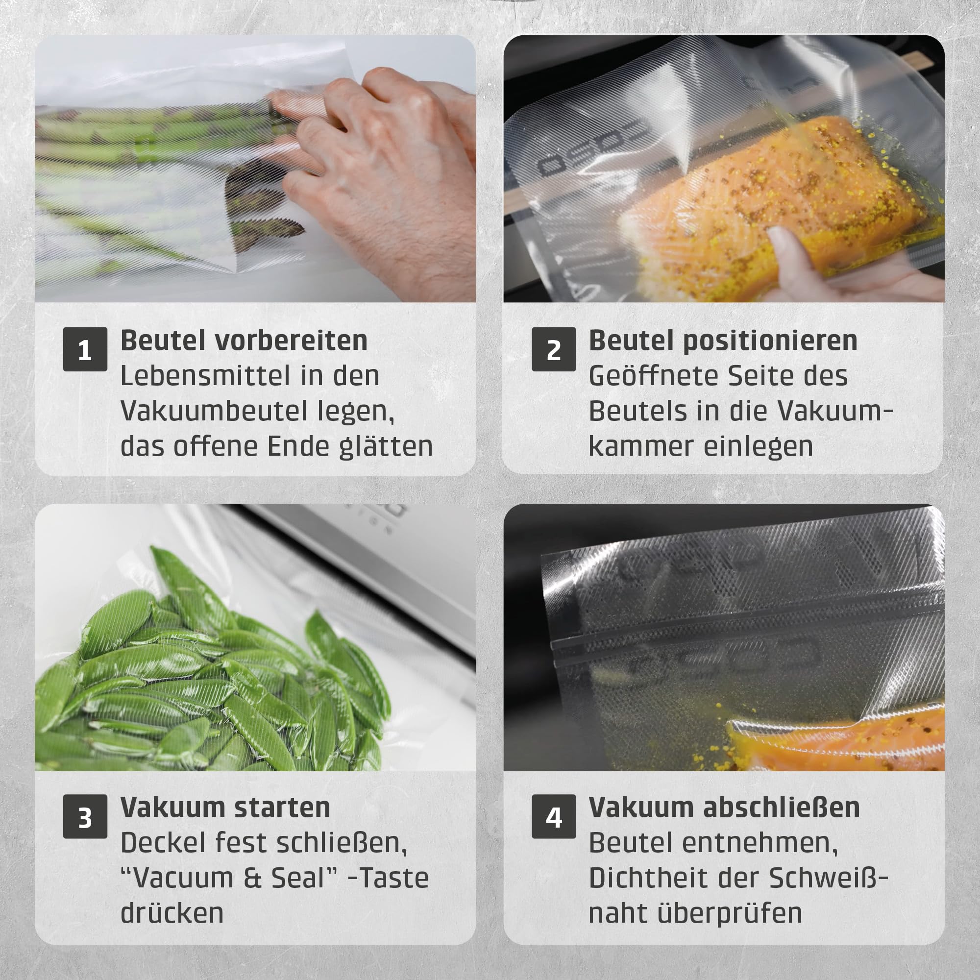 Caso HC170 Vakuumiergerät, Vakuumierer, Testsieger Haus & Garten Test, inkl. 10 Folienbeutel 20x30cm, Schweißzeit einstellbar, starke Pumpe mit 9 L/Min, extra breite Schweißnaht 2,5mm